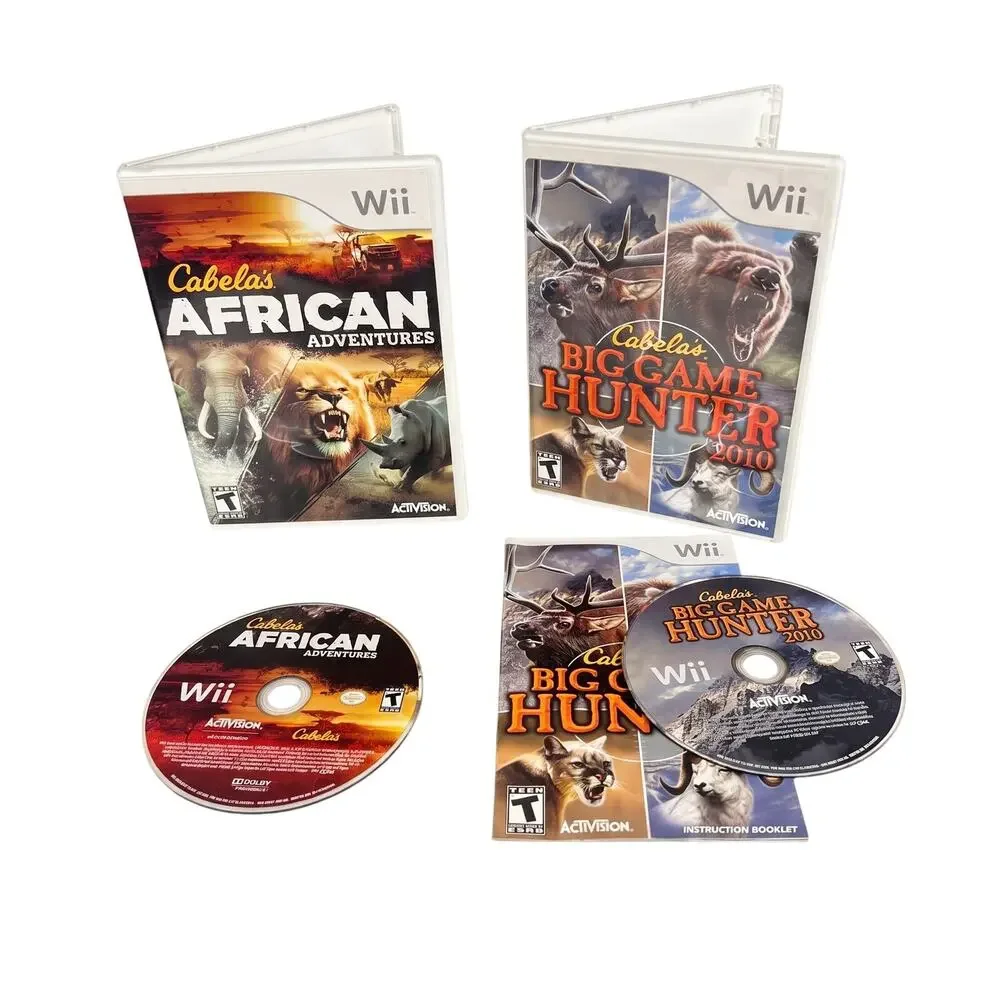 Wii Cabela's Lot 2 Video Games African Adventures Big Game Hunter 2010 Hunting